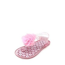 Wonder Nation Toddler Girls Sparkle Jelly Sandal Pink W Flower Size 9 NEW - £7.03 GBP