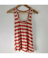 Tommy Girl Striped Racer-back T-shirt Small coral and cream - £9.48 GBP