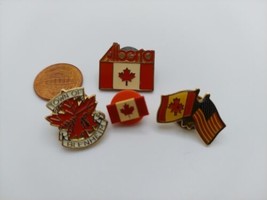 Canadian Vintage Enamel Collectible Pins Alberta Town Blenheim Maple Lea... - $24.55