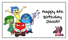 16 Large Personalized Inside Out Birthday Stickers, 3.5&quot; x 2&quot;, Square, L... - $12.49