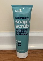 bliss Super Minty soap&#39;n scrub Energizing Exfoliator DISCONTINUED 8oz NE... - £45.15 GBP