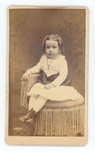 Antique CDV Circa 1870s Arnold Beautiful Little Girl Posing Ballston Spa, NY - £9.71 GBP