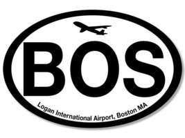 5&quot; bos boston logan international airport car bumper decal sticker usa made - £13.56 GBP