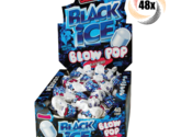Full Box 48x Pops Charms Black Ice Blackberry Blow Gum Filled Lollipops ... - $24.37