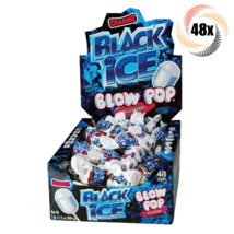 Full Box 48x Pops Charms Black Ice Blackberry Blow Gum Filled Lollipops | .65oz - £19.52 GBP