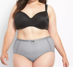 Lane Bryant CACIQUE Silky EXTRA Soft Brief Panty GRAY SQUARES Plus 30/32... - $14.12