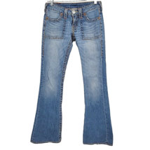 True Religion Womens Jeans Size 26 Tony Big T Low Rise Flare Measures 30... - £30.09 GBP