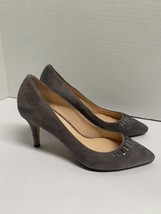 Cole Haan Womens Size 7 B Grand Os Gray Bling Suede Garland Jeweled Poin... - £27.20 GBP