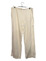 Eileen Fisher 100% Linen Wide Leg Ankle Pants Women Size Medium White Bo... - £24.56 GBP