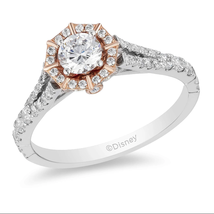 Enchanted Disney Fine Jewelry Silver &amp; Gold With 3/4 CTTW Mulan Engagement Ring - £66.99 GBP