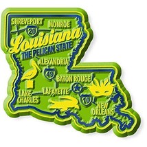 Louisiana Premium State Magnet by Classic Magnets, 2.5&quot; x 2.3&quot;, Collecti... - £3.05 GBP