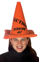 Rasta Imposta Turning 40 Hat , Orange Caution Road Cone Hat, One Size - Fortieth - £60.60 GBP