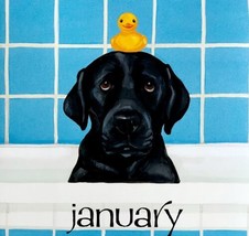 Labrador Bath January Dog Days Poster Calendar 14 x 11&quot; Art Erica Leigh ... - £23.58 GBP