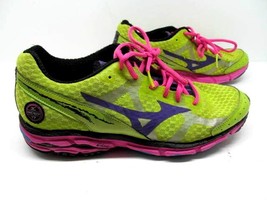 Mizuno Wave Rider 17 Womens Running Shoes  Size 9.5 Yellow Pink J1GD140367 - £22.98 GBP