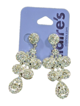 Claire&#39;s Cubic Zirconia Dangle Earrings #92412-6 Silver Colored (New) - £10.36 GBP