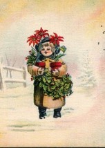 Vintage 1915 Christmas Postcard From A Friend The Pink Of Perfection Postmarked - £14.85 GBP