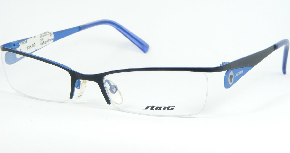 STING VS4836 0Q46 MATTE BLACK /BLUE EYEGLASSES GLASSES METAL FRAME 51-18... - $65.45