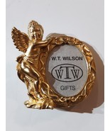 W.T. Wilson Gold color Angel Cherub  Picture Frame 2.5&quot; tall - £13.18 GBP