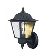 13.5 in. Outdoor Sconce Lantern with Clear Glass-Black 1-Light 100W Wall... - $24.65