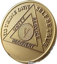 RecoveryChip Engravable 5 Year AA Medallion Large 1.5&quot; Heavy Premium Bro... - £5.44 GBP