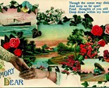 To Memory Dear Though Oceans Divide Us Trains Boats Flowers 1910s DB Pos... - $4.17