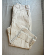 Talbots pants cropped Capri Size 6 light beige cuffs  flat front inseam 17&quot; - $16.61