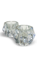 Libbey Heavy Glass Candleholders Versatility for Tapers or Tea Lights Set of 2 - £17.57 GBP