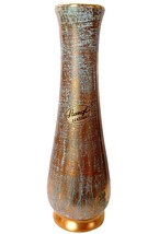 Stangl Pottery Bud Vase Brushed w 22k Gold 5 3/4&quot; Tall Style 5095 Labeled - £7.02 GBP