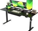 Adjustable Height Electric Standing Desk With Storage Wooden Drawer, 63 ... - $370.99