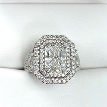 GIA 4.02TCW (2.06CT) D-VV2 Radiant Lab Grown Diamond Ring 14k White Gold - £7,912.83 GBP