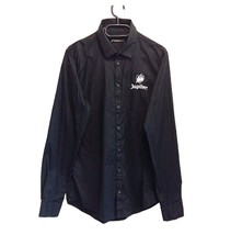  Blake Mens Button Down Long Sleeve Black Shirt with Embroidered Chest s... - £12.38 GBP