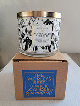 Bath &amp; Body Works &quot;Marshmallow Fireside&quot; White Barn 3 Wick Candle NIB - $368.28 MXN