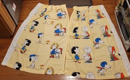 Set 2 Vintage 1972 Peanuts Snoopy Charlie Brown Curtains Pinch Pleat 56&quot;x41&quot;x21&quot; - £55.91 GBP