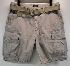 D) Levi's Men Cotton Cargo Shorts with Belt Relaxed Fit Size 34 Gray - $19.79