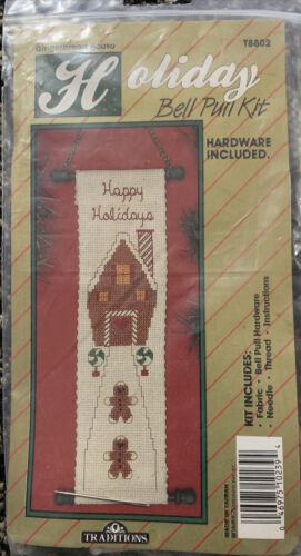 Traditions Holiday Bell Pull Kit Gingerbread House T8802 Cross Stitch Ki... - $7.80