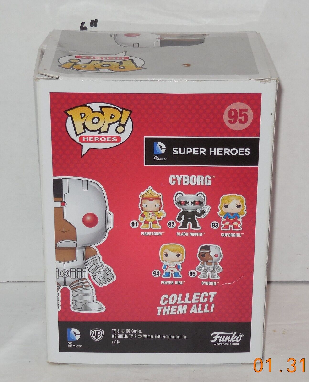 Funko Pop DC Super Heroes #95 Cyborg Vinyl Figure NIP Item image 3