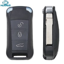3 Buttons Flip Remote Key  Case Fob for  Cayenne Uncut HU66 Blade - £37.10 GBP