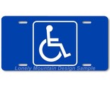 Handicapped Emblem Inspired Art on Blue FLAT Aluminum Novelty License Ta... - $17.99