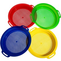 4 Pieces Sand Sifter Sieves For Sand Beach 9.75 X 8.75 Inch Plastic Beach Sand S - £17.29 GBP