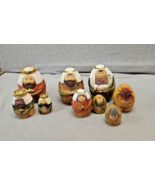 Roman Holy Family Three Kings and Shepherd Christmas Nativity Nesting Do... - $49.50