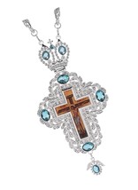 Religious Crucifix Icon Necklace 18K Gold Plated Jesus Mary - $116.89
