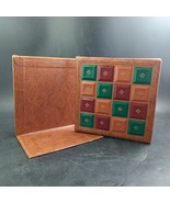 Leather Bookends, c.Early 1970s Earthtones MCM Elegant 5.25&quot; X 5&quot; x 3.5&quot;... - $54.88 CAD
