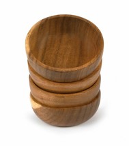 Wooden Serving Bowl Salad Bowls Set of 4 Bowls For Fruit Pasta Cereal Serving - £78.11 GBP