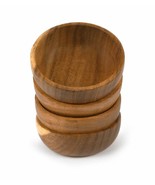 Wooden Serving Bowl Salad Bowls Set of 4 Bowls For Fruit Pasta Cereal Se... - £78.41 GBP