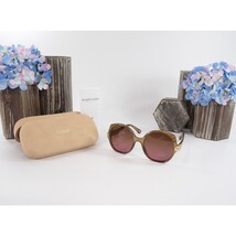 Chloe CE749S Brown Rose Tortoise Acrylic Logo Sunglasses NWT Case - $312.13 CAD