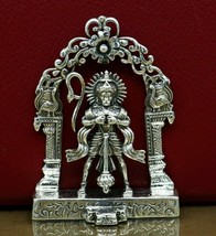 925 silver Hindu idol Hanumana statue, Figurine, puja article home temple art15 - £119.62 GBP