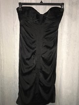 Nicole Miller Women&#39;s Dress Black Strapless Ruched Dress Size 2 - £24.73 GBP
