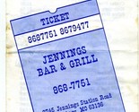 Jennings Station Bar &amp; Grill Menu Jennings Missouri Now Serving Brain Sa... - £14.18 GBP