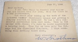 Vintage Postcard Note From Christ Eng. Ev. Luthern Church 1944 - $2.72 CAD
