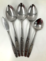 Oneida  Deluxe Stainless HH ROSE PENDANT 3 Solid Seriving Spoons Sugar C... - $36.38